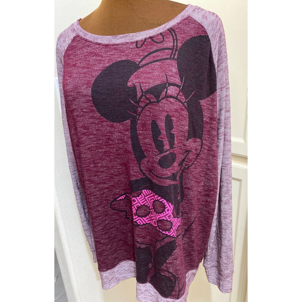 Disney Parks Minnie Mouse Raglan Style Long Sleeve Shirt X-Large - Picture 3 of 7
